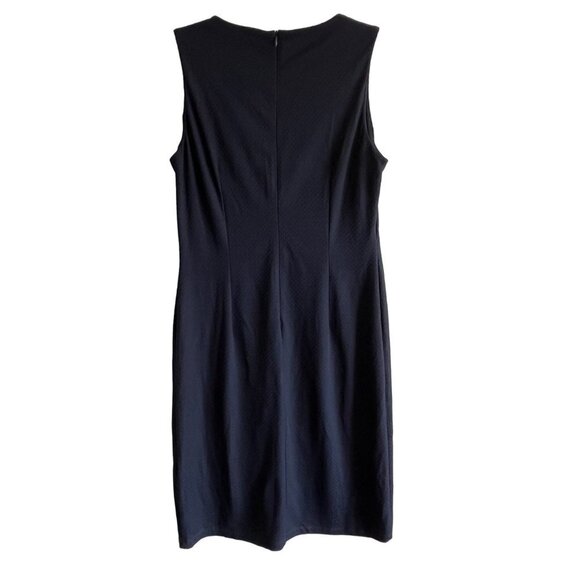 J McLaughlin Darcy Dress‎ Navy Herringbone Textured Bodycon Knee Length Size Med - Picture 5 of 11